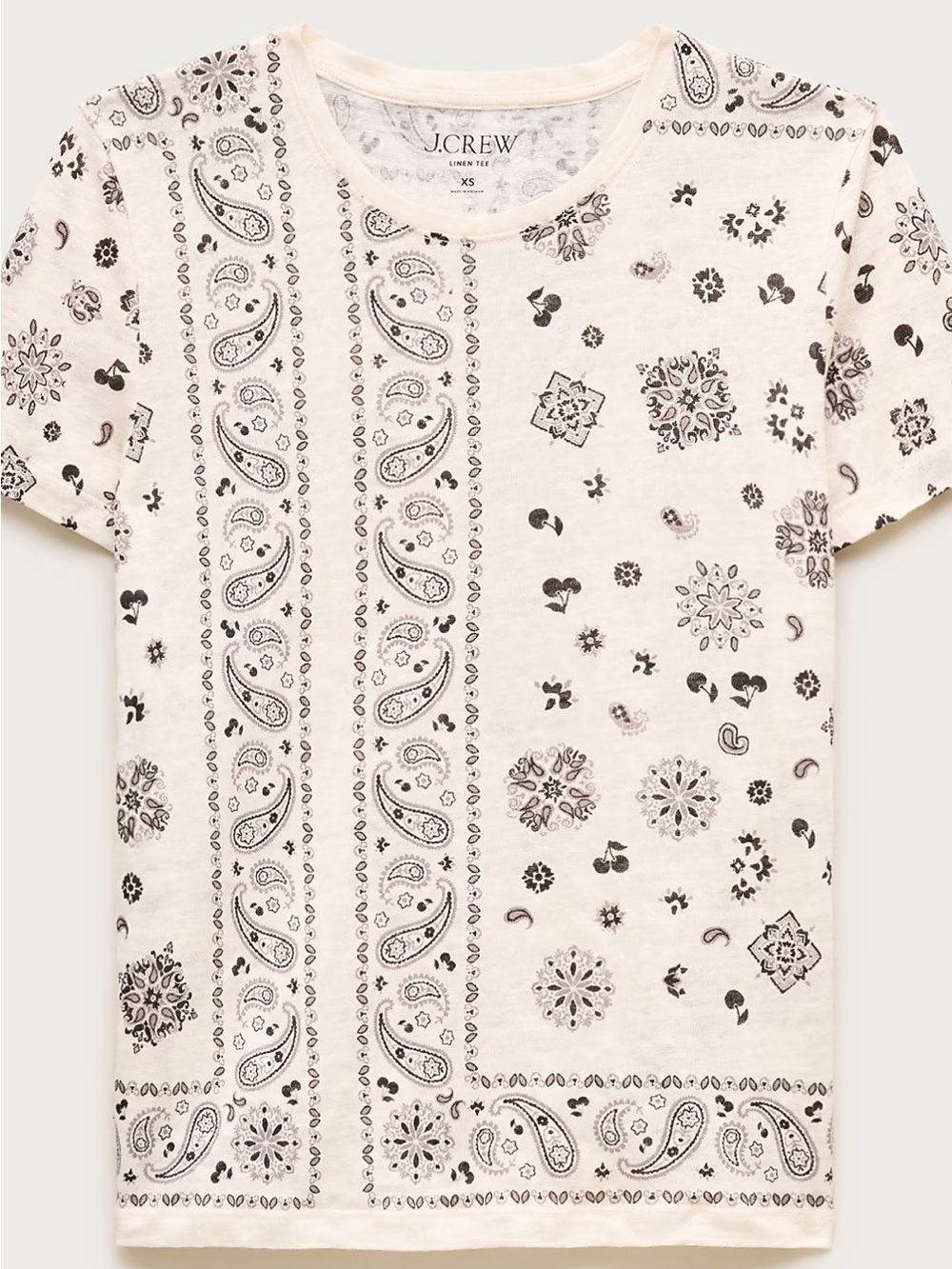 J. Crew Cream Bandana-Print Short Sleeve Tee